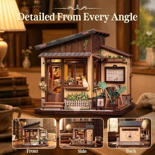 CUTEBEE DIY Miniature House Kit Japanese Coffee Shop Dollhouse - Image 2