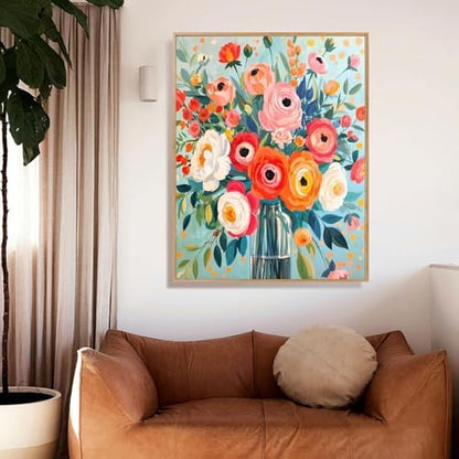 YarnMate Flowers in Vase Paint by Numbers Kit for Adults - Paint by Number on Canvas Without Frame, DIY Acrylic Painting for Gift Home Wall Decor (16x20 Inch) - Image 4