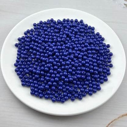 700pcs Acrylic Round Beads for Crafts 6mm Resin Candy Color Spacer Beads with Hole for Jewelry Making Sewing Crafts Decoration Necklaces Bracelets Earrings Supplies(Dark Sapphire Blue) - Image 2
