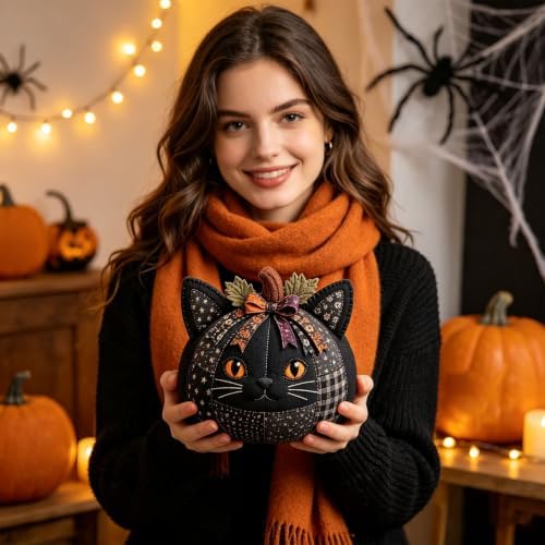DIY Animal Pumpkin Sewing Kit - Autumn Fabric Animal Pumpkin Craft Set for Adults Beginners - Thanksgiving Handmade Fall Patchwork Craft Kit for Holiday Decor - Image 5