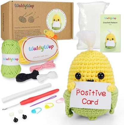 WaldyWop Crochet Kit for Beginners, Wobbles Easy Craft Kits for Starter Adults by WaldyWop