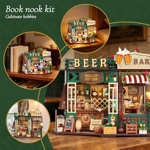 Book Nook, Beer Shop DIY Miniature House Kit for Craft Lovers - Image 2