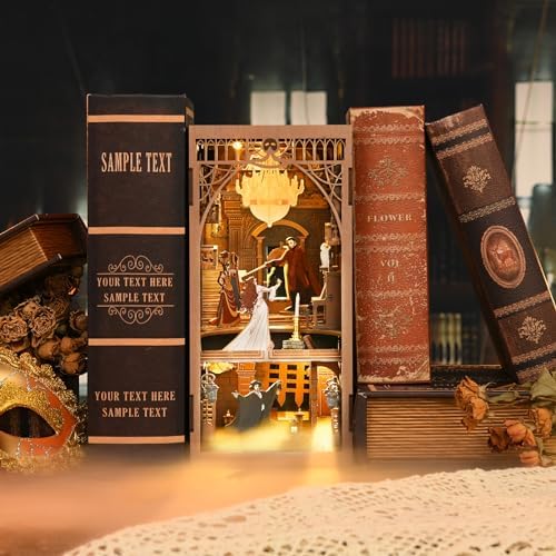 MiniCity Phantom of the Opera Book Nook Kit, DIY 3D Wooden Puzzle with LED - Image 5