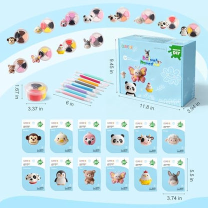 CLYMENE Air Dry Clay Kit for Kids, 12 Animals Modeling Clay with Accessory - Image 2