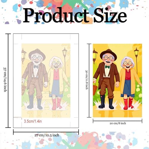 Cute Grandma Paint by Number for Adults, Old Woman Sisters DIY Oil Painting Kits on Canvas and Acrylic Pigment, Colorful 6 Packs Adults Paint by Numbers for Gift Home Decor 8x12 Inch (Frameless) - Image 3