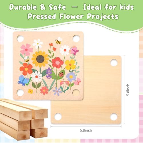 Aboofx Creativity Pressed Flower Art Kit for Kids, Small Flower Press Kit for Craft Pressed Flowers & Plant Pressing, Recycle Botanical Class Project Craft Kit, Nature Gift for Girls & Boys Ages 5+ - Image 6