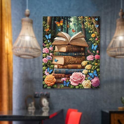 Wildflower Paint by Numbers Kit for Adults Beginners Colorful Blooming Flowers Painting by Number Kits on Canvas DIY Oil Painting Floral Plant for Book Lover Gifts Home Wall Decor 16x20 Inch - Image 4