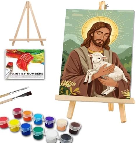 ICYANART Paint by Numbers for Adults Framed, Jesus Number Painting 8x12In by Unknown