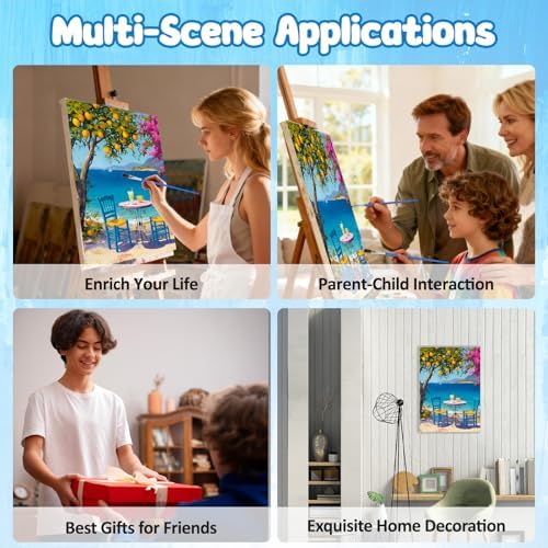 MAXBYE Framed Paint By Numbers Kits for Adults with Wooden Easel, DIY Landscape Adult Paint by Number Kits, Oil Acrylic Paintings Kit for Beginners Gift Home Wall Garden Decor 10×14 Inch - Image 7