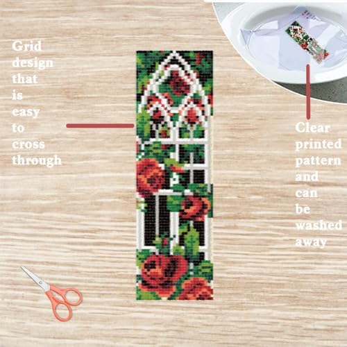 FREEBLOSS 6Pcs Cross Stitch Bookmark Kit Gothic 8x2.4'' 11CT - Image 3