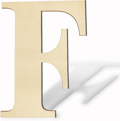 17 Inch Large Wooden Letters, Paintable Large Wood Letter for Crafts, Unfinished Blank Wood Alphabet Letter for Birthday, Parties, Wedding, Christmas Home Decoration (Letter F)