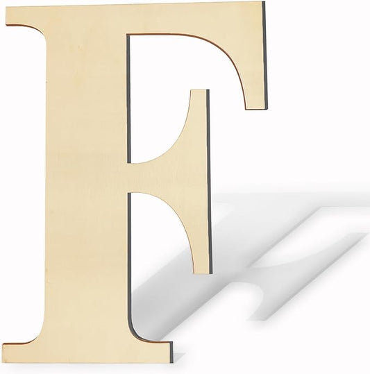 17 Inch Large Wooden Letters, Paintable Large Wood Letter for Crafts, Unfinished Blank Wood Alphabet Letter for Birthday, Parties, Wedding, Christmas Home Decoration (Letter F)