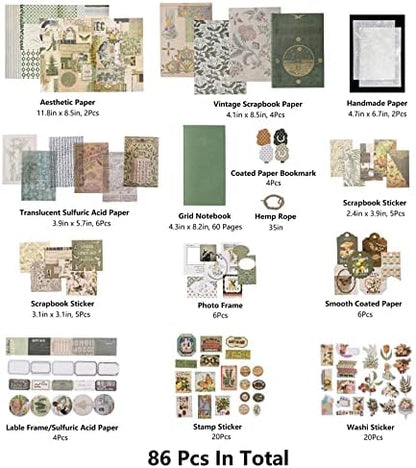 YagCu Aesthetic Scrapbook Kit, Junk Journal Scrapbooking Supplies, Vintage Journaling Set Bullet Journals Material, Large Collection for Women Adults Beginners, Arts Craft Ephemera - Image 4