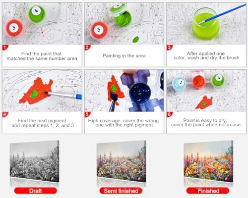TUMOVO Adults' Paint-by-Number Kits Garden Full Bloom Painting by Number - Image 6
