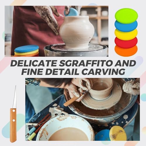 Leriton 2 Pack Clay Carving Tools Pottery Scrapers, Set 1, Multicolor - Image 6