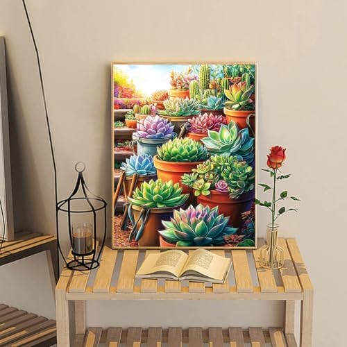 Nancency DIY Paint by Number for Adults,Painting Kits for Adult,Color by Numbers,Paint by Number Canvas Crafts Watercolor for Beginner Room Decor (Potted Plants) - Image 7
