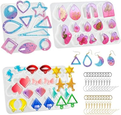 Resin Earring Molds Kit with Holes, 43PCS Silicone Jewelry Making Set by Unknown