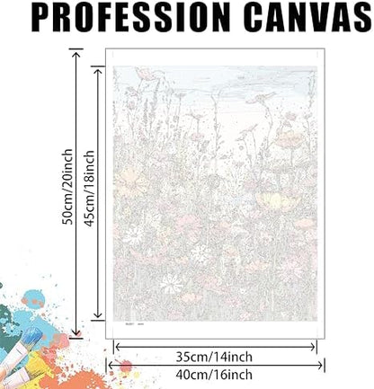 Wlid Flowers Paint by Number Adult-Paint by Numbers Flowers,Canvas Painting by Numbers for Adults Flower,Oil Painting by Numbers for Adults for Gifts and Home Wall Decor(With Gifts Box)16x20inch - Image 4
