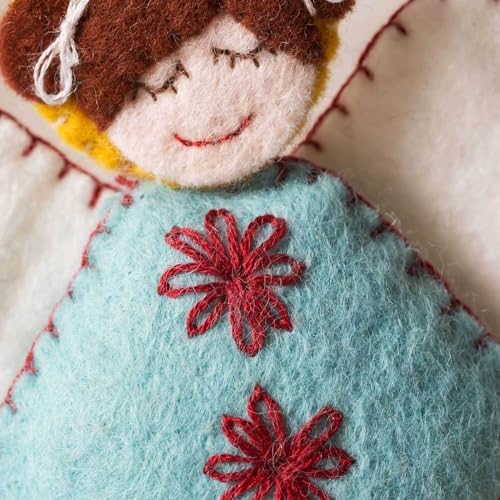 Wizardi Beginner Felt Craft Kit for Adults - Scandinavian Angels. Fantasy Felting Kit 10x12cm. Felting Tools. Wool Felting Supplies. Wool Felt. ANGEL3F Corinne Lapierre - Image 4