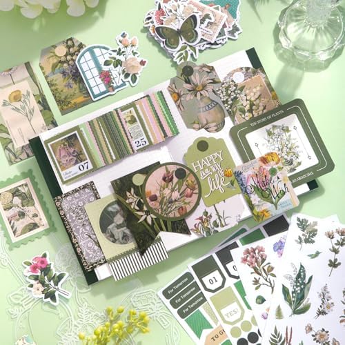 Scrapbooking Supplies Kit, A6 Grid Notebook, Vintage Junk Journaling Kit - Image 7