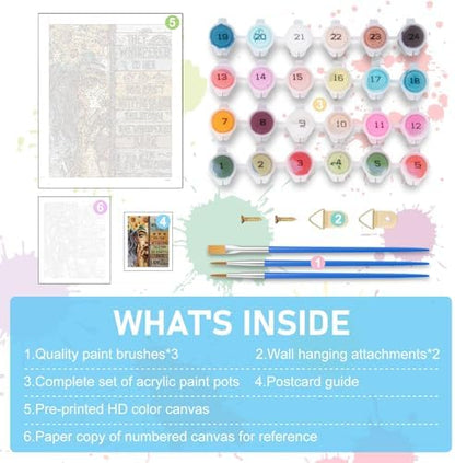 Offito Paint by Numbers Kit for Adults - Inspirational Adult Paint by Number Kits on Canvas for Beginners, DIY Acrylic Oil Number Painting Kits for Home Wall Decor Gift 16"x20" (Without Frame) - Image 5