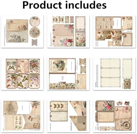 Letters from the Past junk journal folio kit, Creative Folio Booklet & Mini Folder Kit, Vintage Junk Journal Decor Supplies, DIY Scrapbook Handcraft Set for Handmade Projects with Instruction Video - Image 6