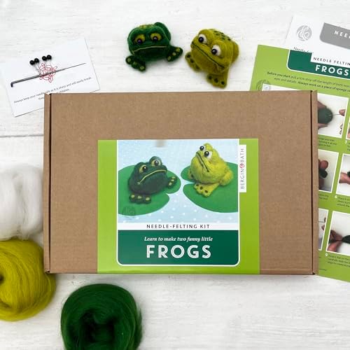 Bergin & Bath Needle Felting Kit, Frog. DIY Craft kit for Adults and Teens. - Image 2