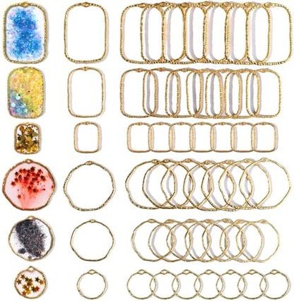 HNYYZL 48Pcs Alloy Open Back Bezel Pendants by HNYYZL