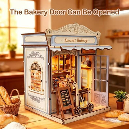 DIY Book Nook Kit, 3D Wooden Puzzle Miniature House Kit Adult, Bakery - Image 5