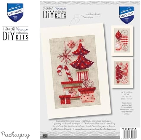 Vervaco Greeting Card kit Christmas Motifs Set of 3 - Image 4