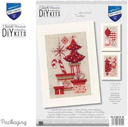 Vervaco Greeting Card kit Christmas Motifs Set of 3 - Image 4