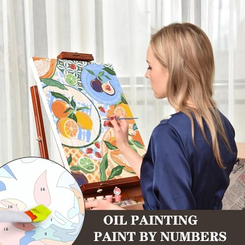 cupmod 6 Packs Paint by Numbers Kit for Adults,Coffee DIY Acrylic Oil Painting Paint by Numbers Kits on Canvas,Adults Paint by Numbers Kits Drawing Paintwork for Home Decor 9.8x13.8inch - Image 2