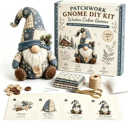 DIY Patchwork Animal Kit,Make Your own Cute Animals; Christmas Elf Patchwork Kit; Suitable for Adults and Beginners as a Sewing Project; Perfect for Home Decor and Gifts (Blue Snowflake) by Unknown