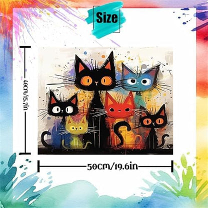 Hestarcul Cat Paint by Numbers Kits for Adults,Easy Adult Painting by Number on Canvas for Beginner, DIY Watercolor Painting for Gift Home Decor Relax. (cat) - Image 2