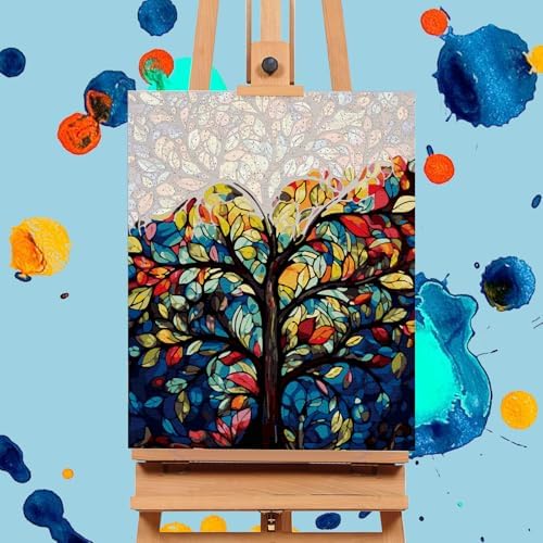 Paint by Numbers Kit for Adults, Tree of Life Acrylic Canvas Painting Set - Image 4