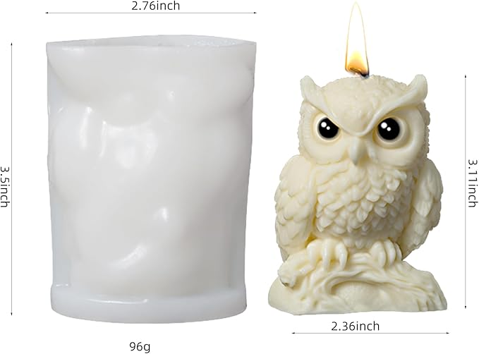 Owl Animal Silicone Candle Molds Epoxy Resin Wax Mold Silicone Animal Shapes Mold for Candle Craft Making Gift Decoration