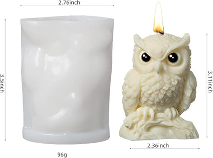 Owl Animal Silicone Candle Molds Epoxy Resin Wax Mold Silicone Animal Shapes Mold for Candle Craft Making Gift Decoration