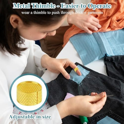Sewgurixi Mini Sewing Kits for Adults, Small Sewing Accessories and Supplies for Beginners with Needles, Threads, Scissors, Measure Tape, Suitable for Travel, Home, School and DIY Gift (Dark Green) - Image 4