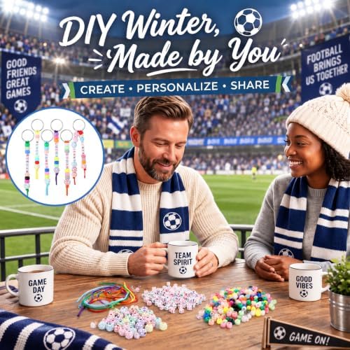 Landical 564 Pcs Soccer Keychain Making Kit DIY Soccer Party Favor Craft - Image 4