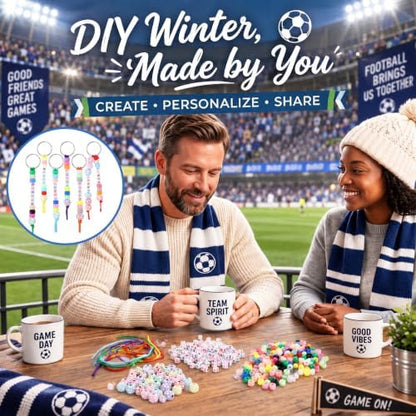 Landical 564 Pcs Soccer Keychain Making Kit DIY Soccer Party Favor Craft - Image 4