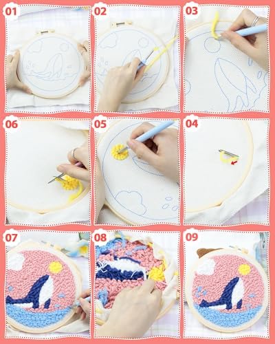 FIVEIZERO Yarn Punch Needle Craft Kit for Beginners,Mountain View Pattern - Image 4
