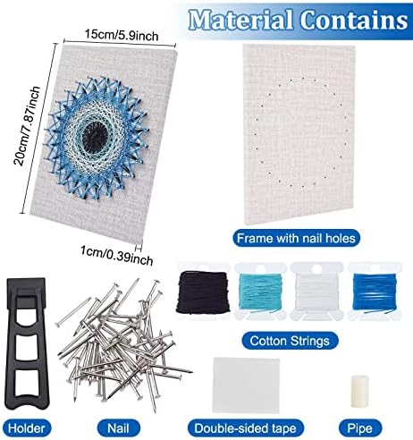 WEBEEDY DIY 3D String Art Kit for Adults Beginners, Evil Eye Craft Kit, Include All Necessary Accessories and Frame, Christmas Home Wall Decorations Unique Gift - Image 2