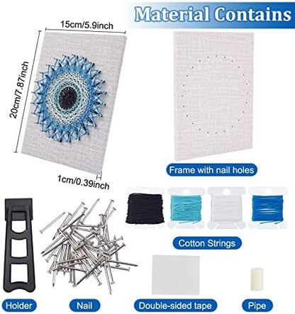 WEBEEDY DIY 3D String Art Kit for Adults Beginners, Evil Eye Craft Kit, Include All Necessary Accessories and Frame, Christmas Home Wall Decorations Unique Gift - Image 2
