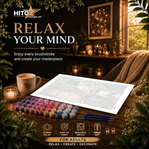 HITO Halloween Paint by Numbers Kit for Adults Ghost 16x20 Inch Frameless - Image 6