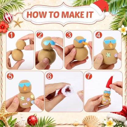 ForraFun 416 Pcs/24 Sets Summer Christmas Craft Kits DIY DIY Snowman Clay - Image 3