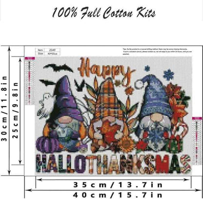 DYAIANGMU Gnome Stamped Cross Stitch Kit for Adults 15.7x11.8 inches - Image 2