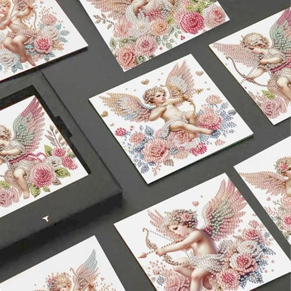 JISHSHAY 6 PCS Angel Diamond Painting Greeting Cards Angel Diamond Art Birthday Cards with Envelopes Gem Art Gem Painting Mosaic Kits for Adults for Thanksgiving Anniversary Valentine Birthday - Image 4
