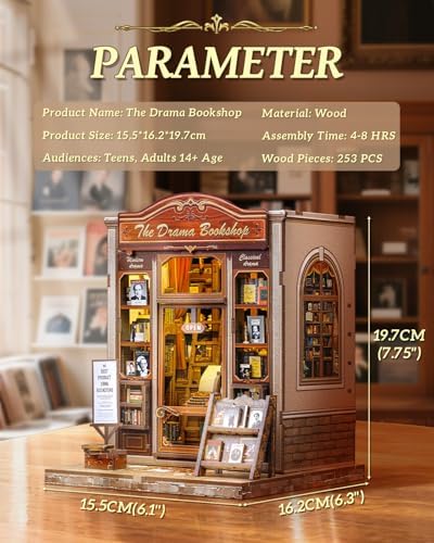 CUTEBEE Book Nook Kit, DIY Miniature House Kit for Adults, Bookshop Booknook - Image 2