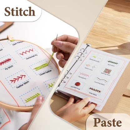 Ogioxam Embroidery Stitch Book Kit for Beginners, Hand Embroidery Kits for Adults, Embroidery Book Kit for Beginners - Image 2
