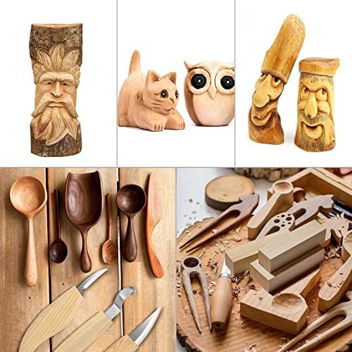 Wood Carving Kit 26pcs Wood Carving Tools Set with Wood Carving Knives Detail Knives Blocks Gloves Whittling Kit for Beginners Adults Kids Woodworking Tools for Spoon Bowl Kuksa Cup - Image 6